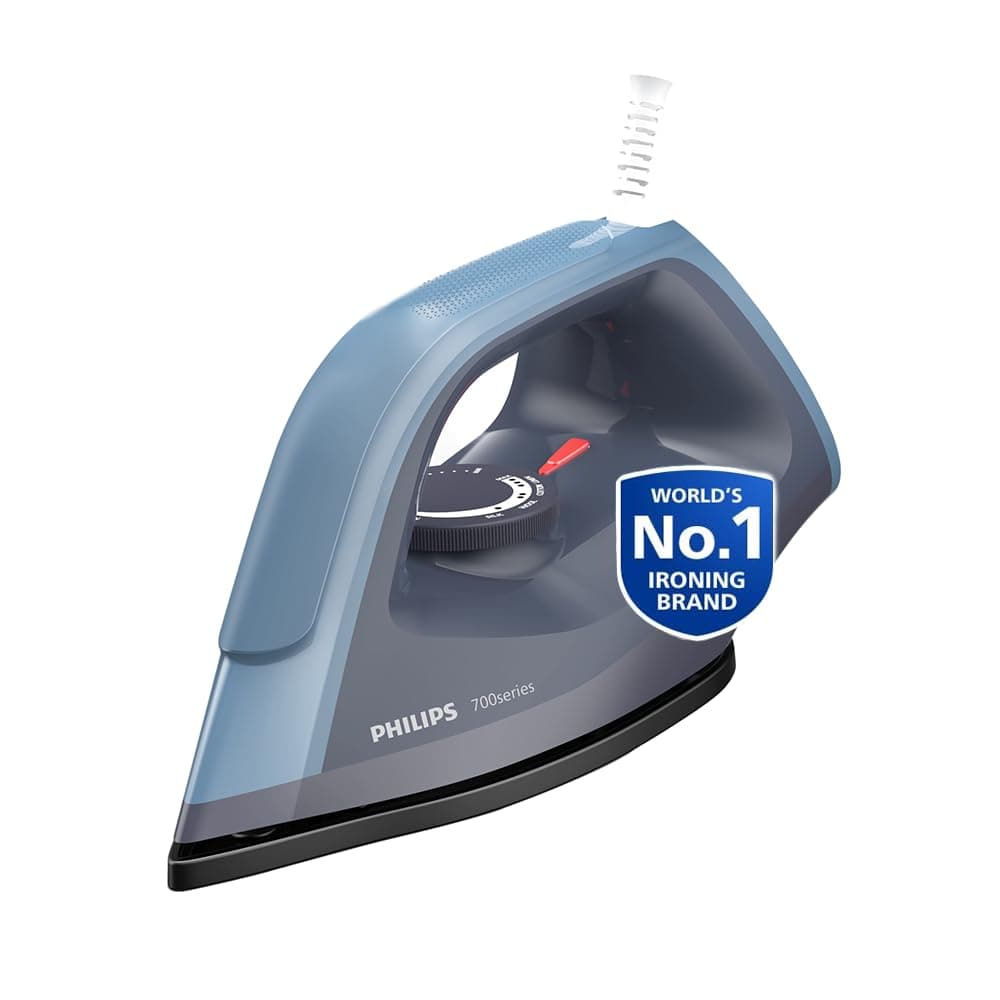 Philips DST0700/00 Hi-Power Heavy Weight Dry IRON 1350 W - World's No 1 Ironing brand, Advanced Alloy Non Stick Soleplate, Fluidic Cool Touch Design, Ultra Powerful 1350 W Performance