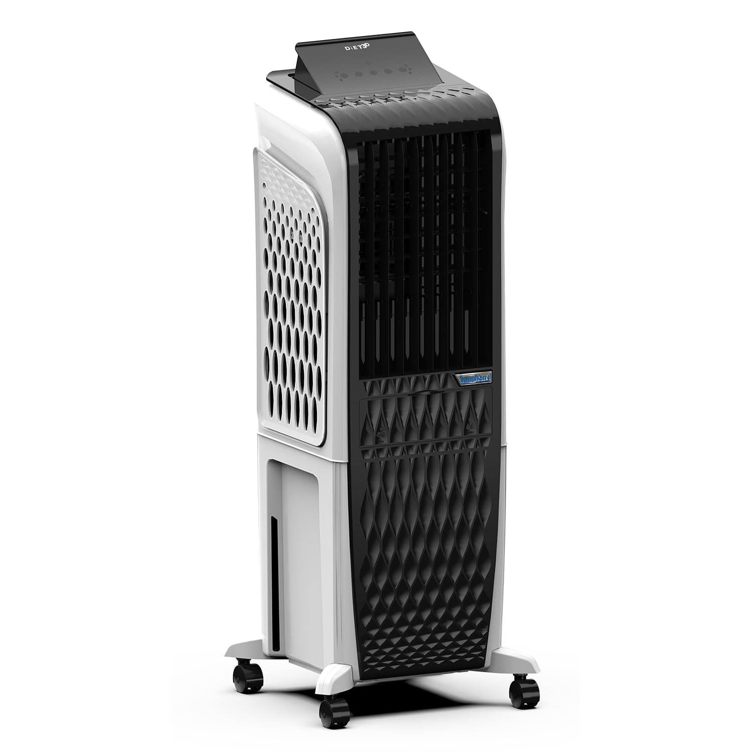 Symphony Diet 3D 30i Portable Tower Air Cooler For Home with 3-Side Honeycomb Pads i-Pure Technology and Low Power Consumption (30L, White & Black)