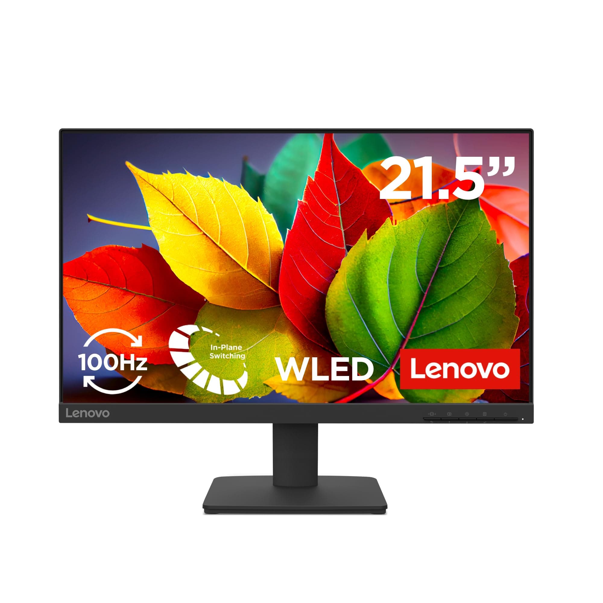 Lenovo L22-4e | 21.5" (55.88cm) FHD IPS 100Hz Ultraslim Monitor | 4ms, 99% sRGB, 16.7Mn Colors, 1x HDMI 1.4, 1x VGA,TUV Eye Comfort, Low Blue Light| Tilt | Black | 67D5KAC6IN