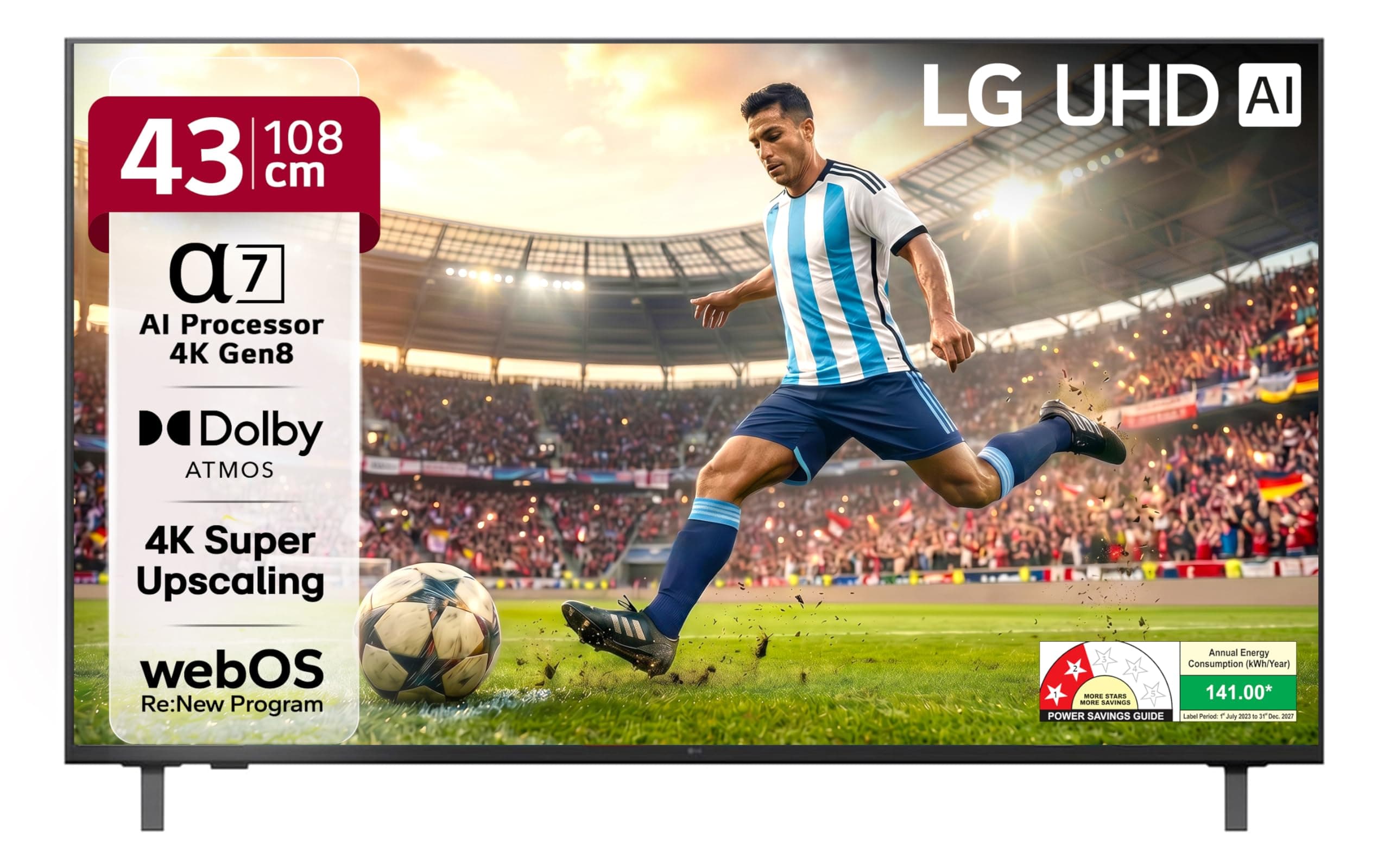 LG 108 cm (43 inches) UA73 AI Series 4K Ultra HD (3840 x 2160) Smart LED TV 43UA73806LA 2025